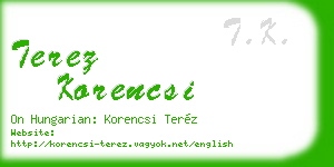 terez korencsi business card