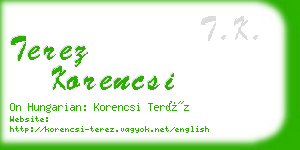 terez korencsi business card